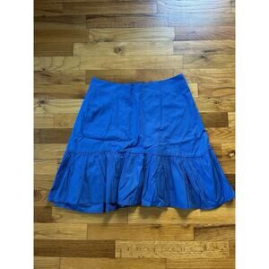 Anthropologie Maeve Blue Flounce Ruffled Mini Skirt Size 6